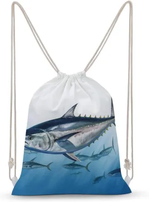 Drawstring Backpack Bluefin Tuna Thunnus Printed Drawstring Bags Sport Gym Sackpack Sports Sackpack Drawstring Backpack Bag for Any Place