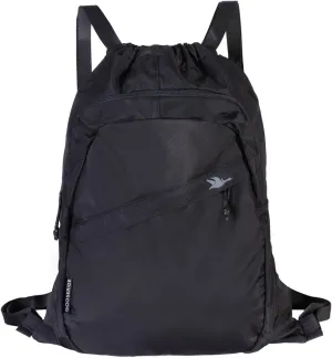 Drawstring Backpack for Men and Women - Versatile Sports Drawstring Bag with Thick Strap, Athletic Gym Bag Backpack, Cinch Bag with Organizer, Waterproof Draw String Bag for Beach - Black