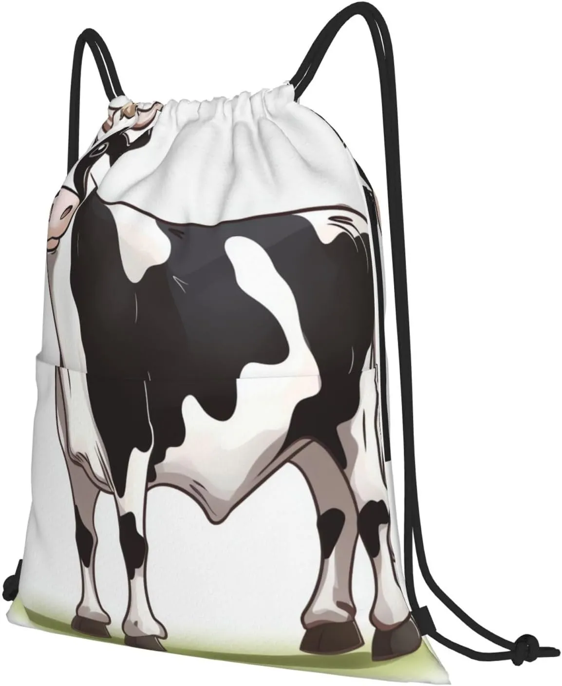 Drawstring Backpack Gym Bag Cinch Bag Draw String Back Bag Dairy Cow Drawstring Bags for Travel