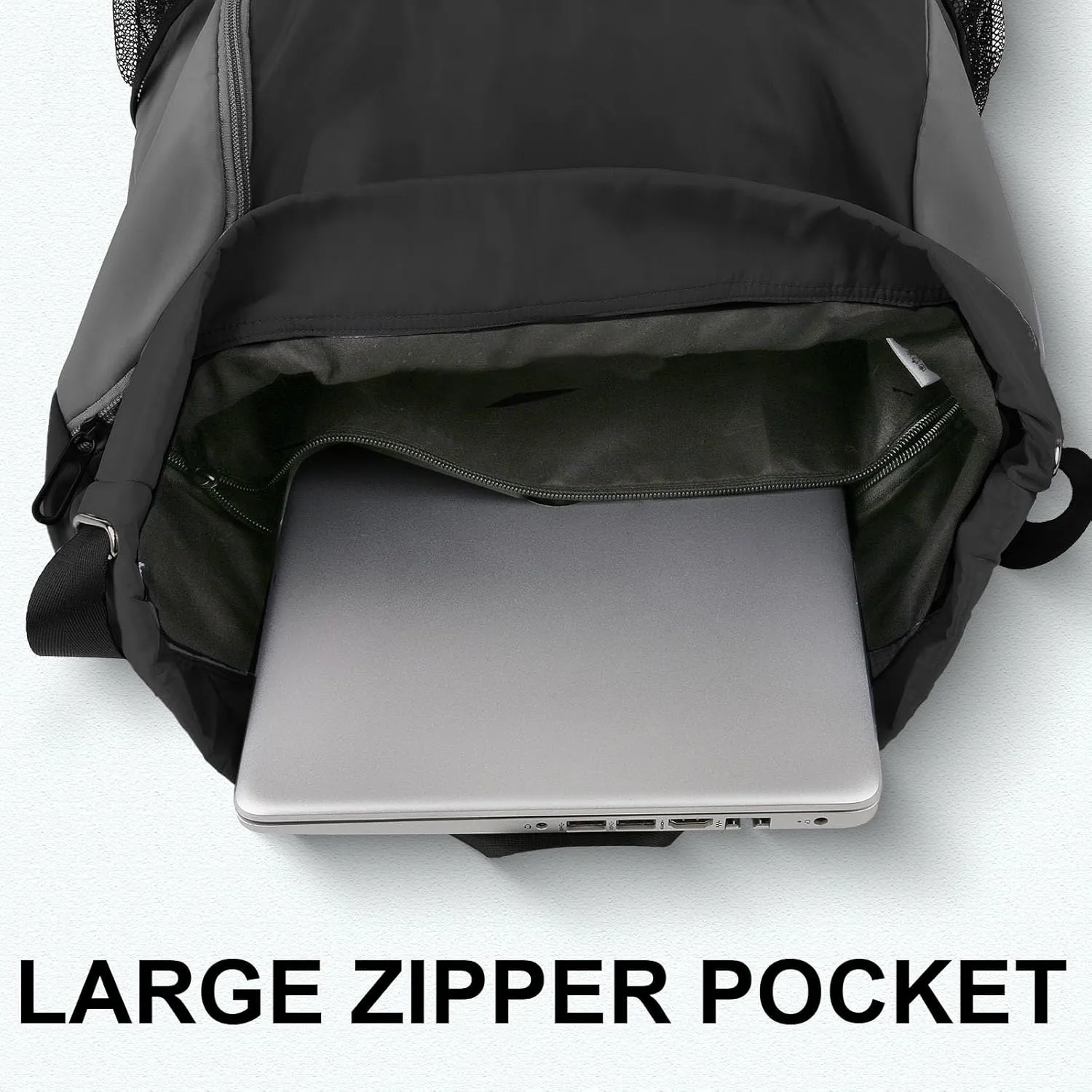 Drawstring Backpack with Mesh Pockets String Gym Bag Sackpack Sandproof Water Resistant Beach Backpack for Men Women