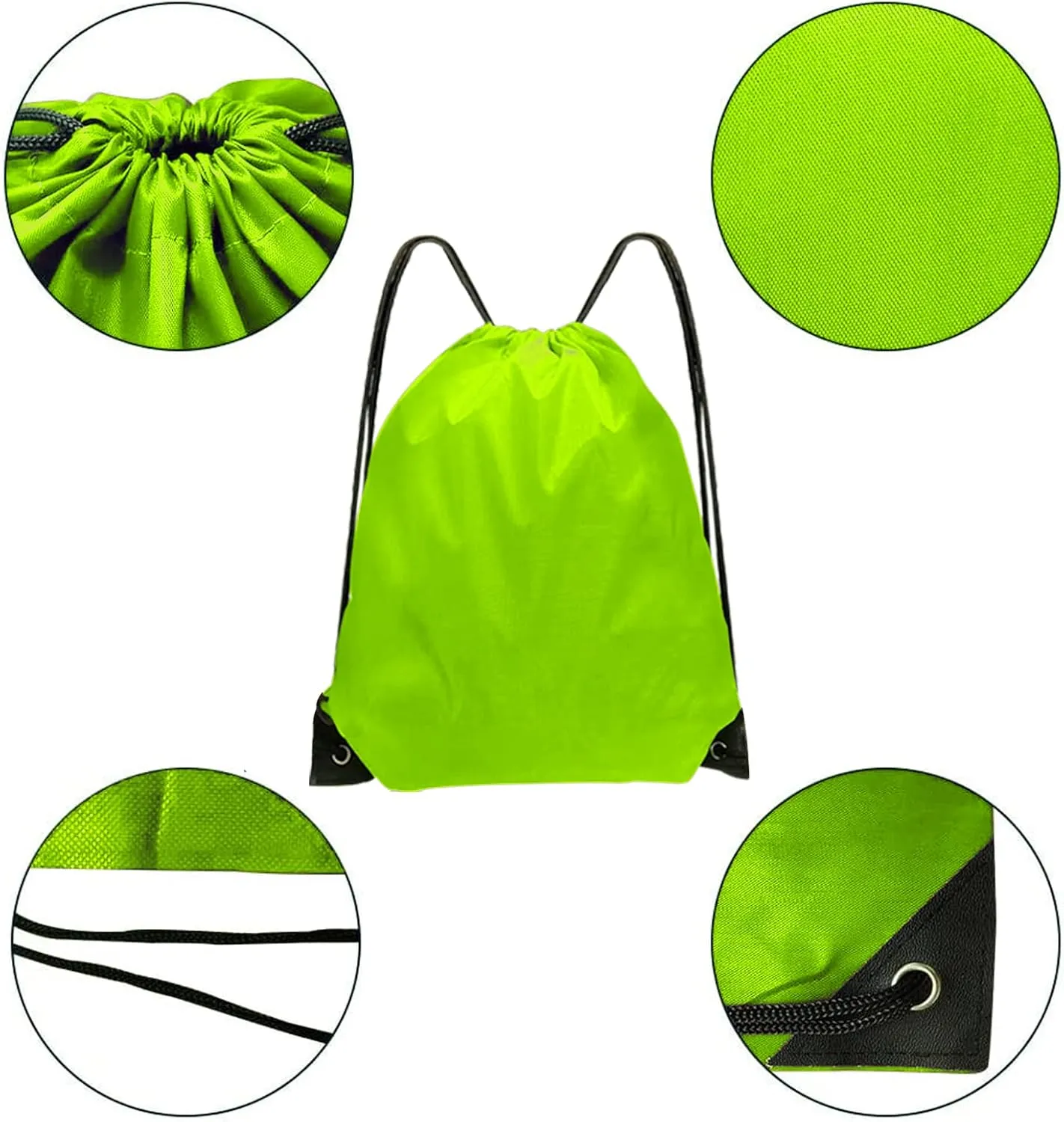 Drawstring Bags Bulk 14 Pcs Drawstring Backpack Bulk Cinch Bag Sackpack for Men Women Gym (Light Green)