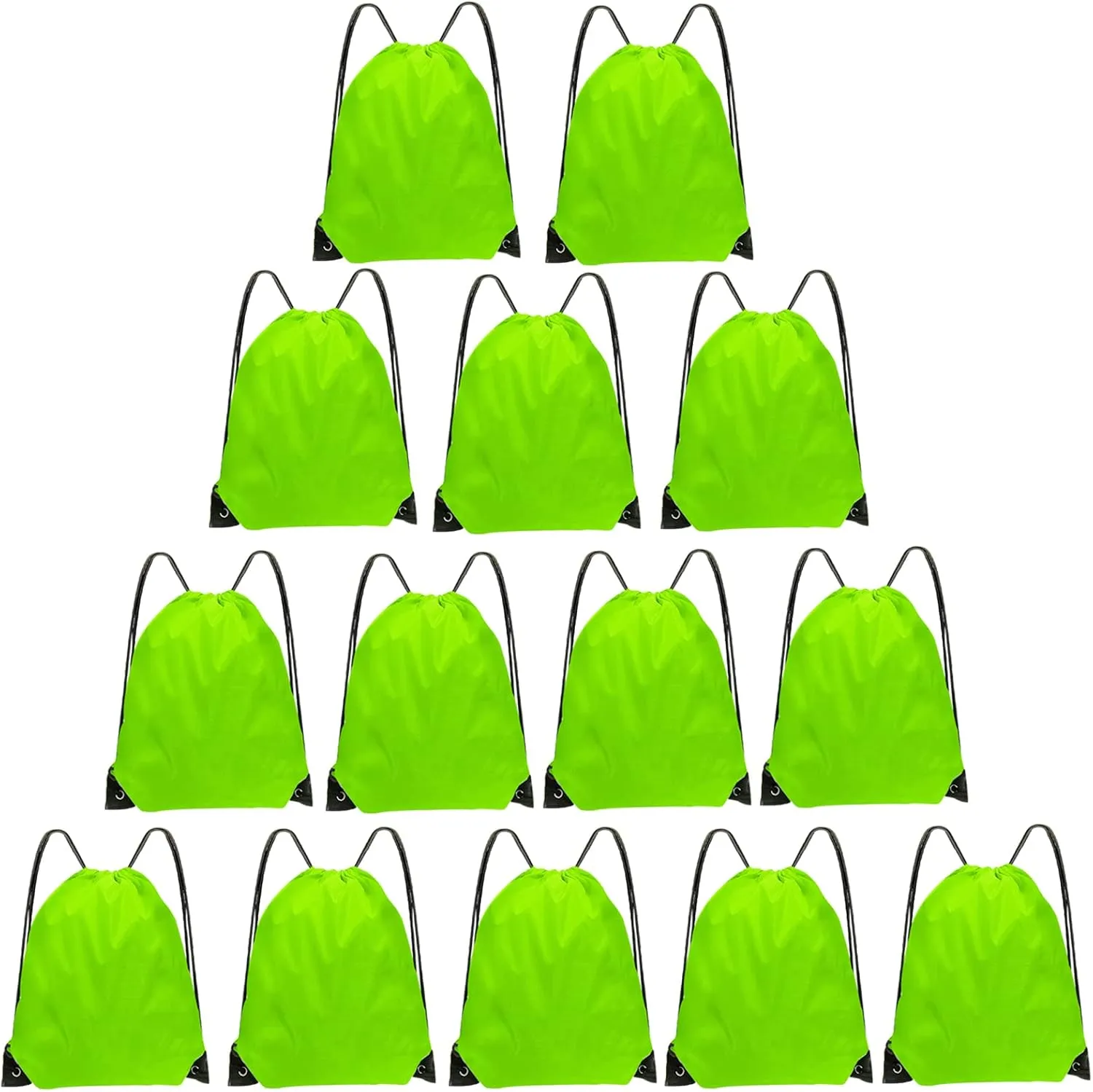 Drawstring Bags Bulk 14 Pcs Drawstring Backpack Bulk Cinch Bag Sackpack for Men Women Gym (Light Green)