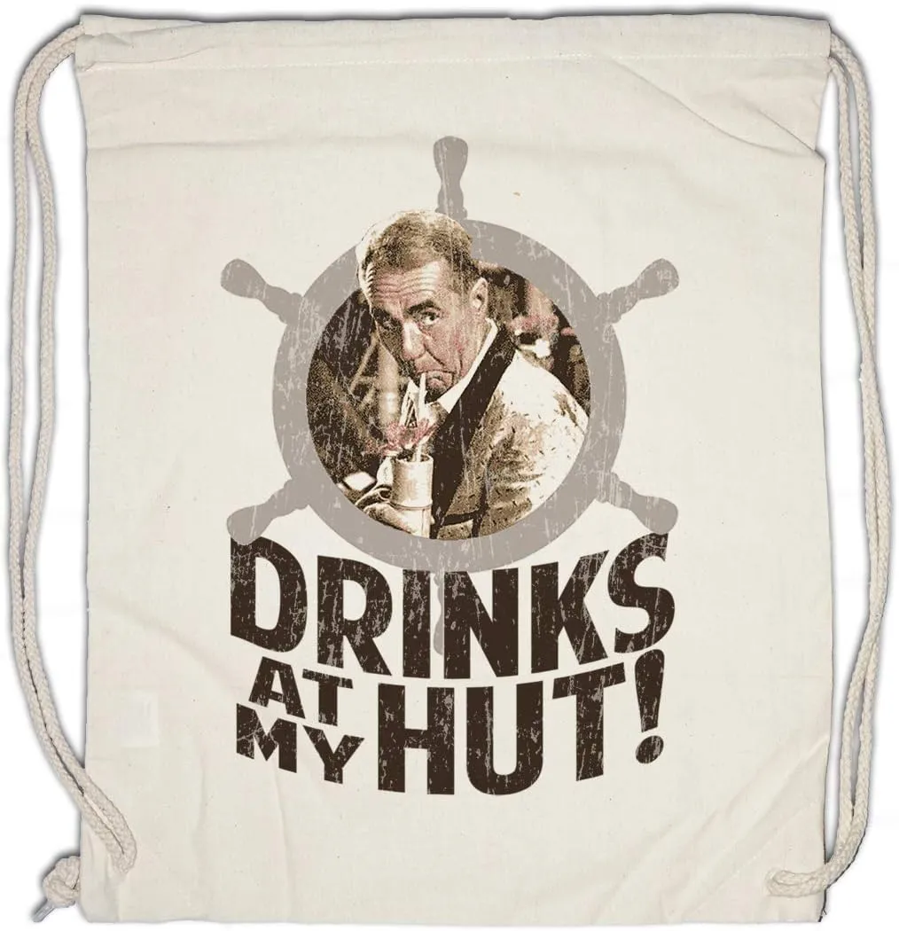 Drinks At My Hut Drawstring Bag Gym Sack