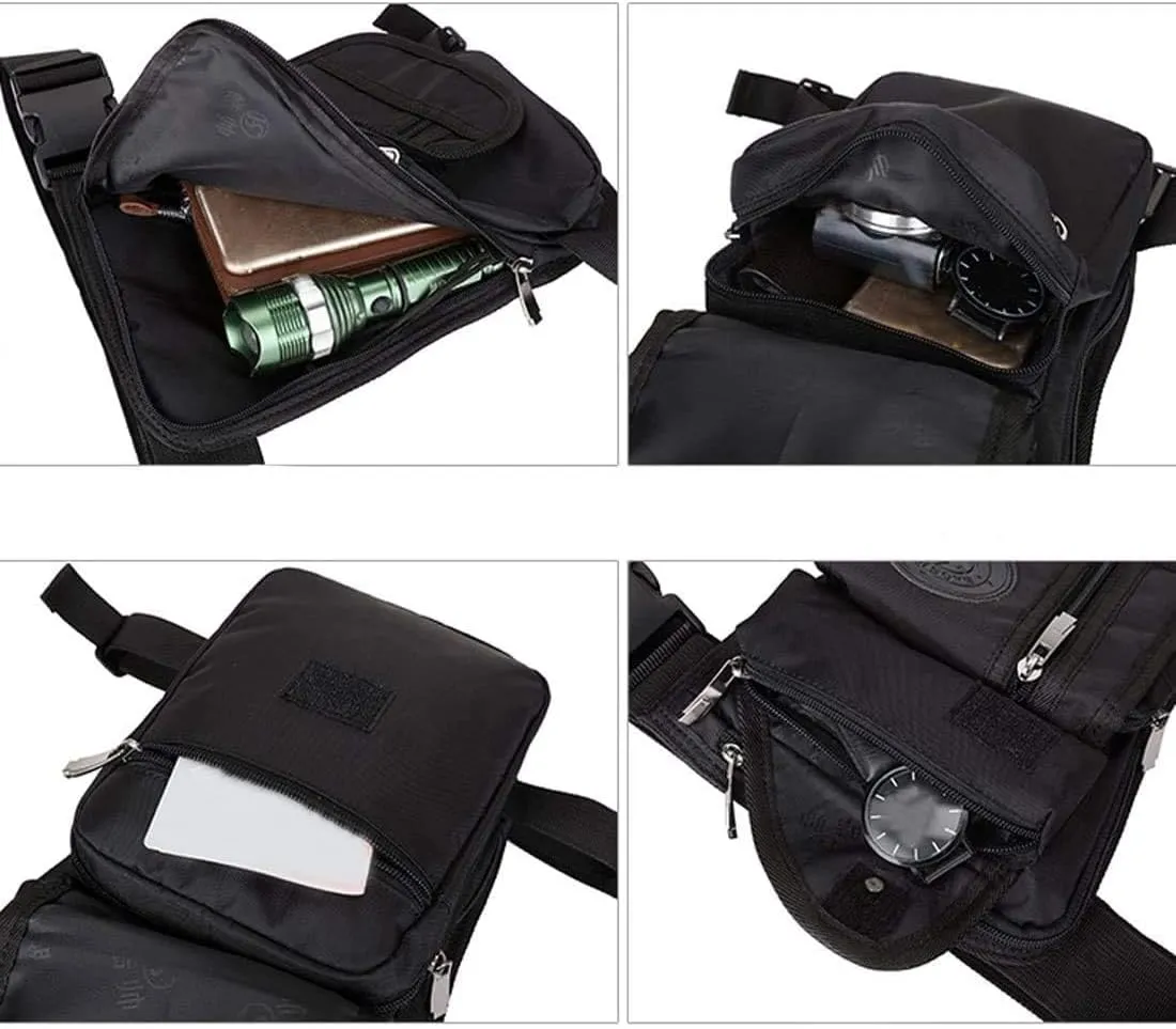 Drop Leg Bag for Men Military Tactical Thigh Pack Pouch Multifunctional Tactical Package Outdoor Hiking Thigh Bag 2-Black