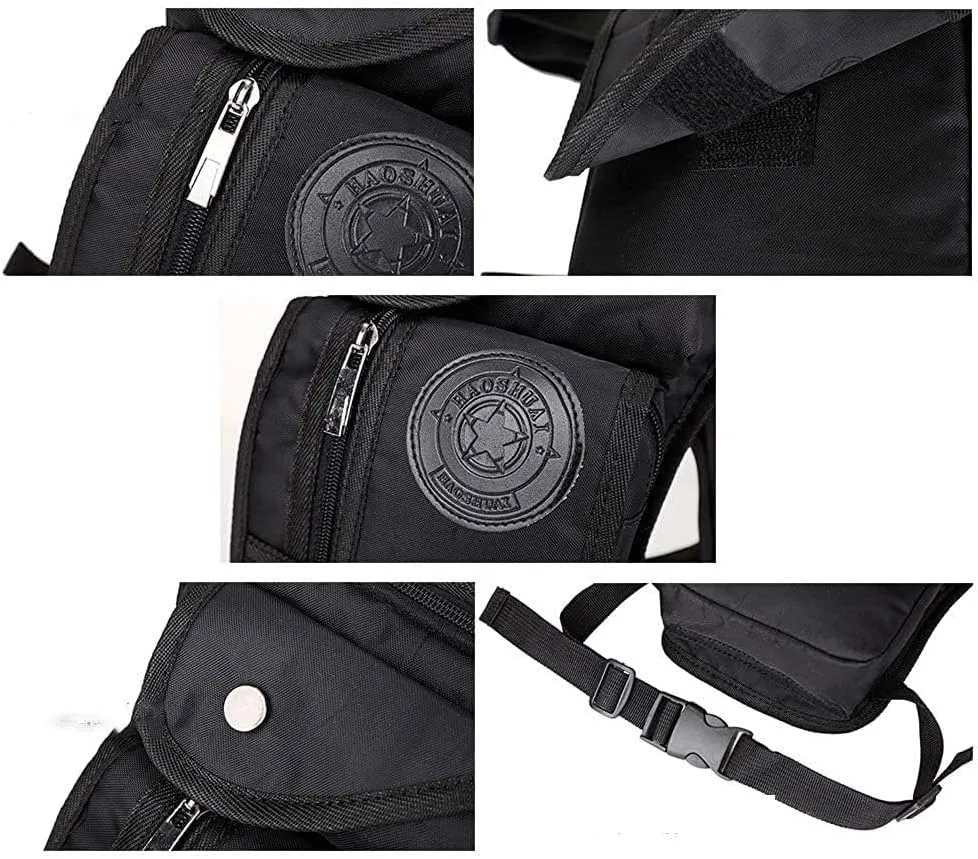 Drop Leg Bag for Men Military Tactical Thigh Pack Pouch Multifunctional Tactical Package Outdoor Hiking Thigh Bag 2-Black