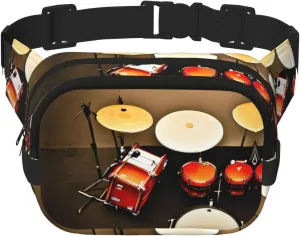 Drum Set-standard Print Waist Purse Square Double Layer Waist Bag Unisex Workout Crossbody Designer Bag