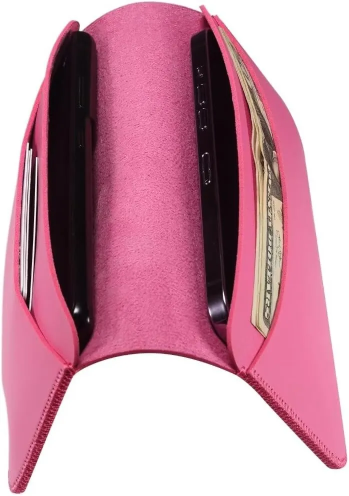 Dual compartment mobile phone bag wallet style business clutch, unisex bag