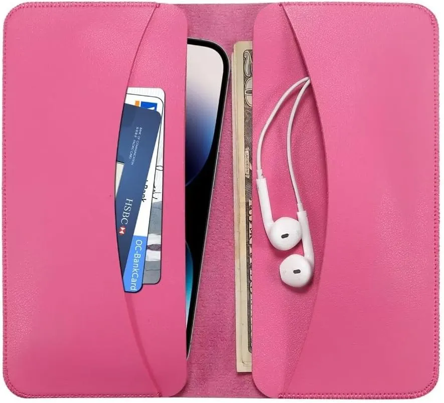 Dual compartment mobile phone bag wallet style business clutch, unisex bag