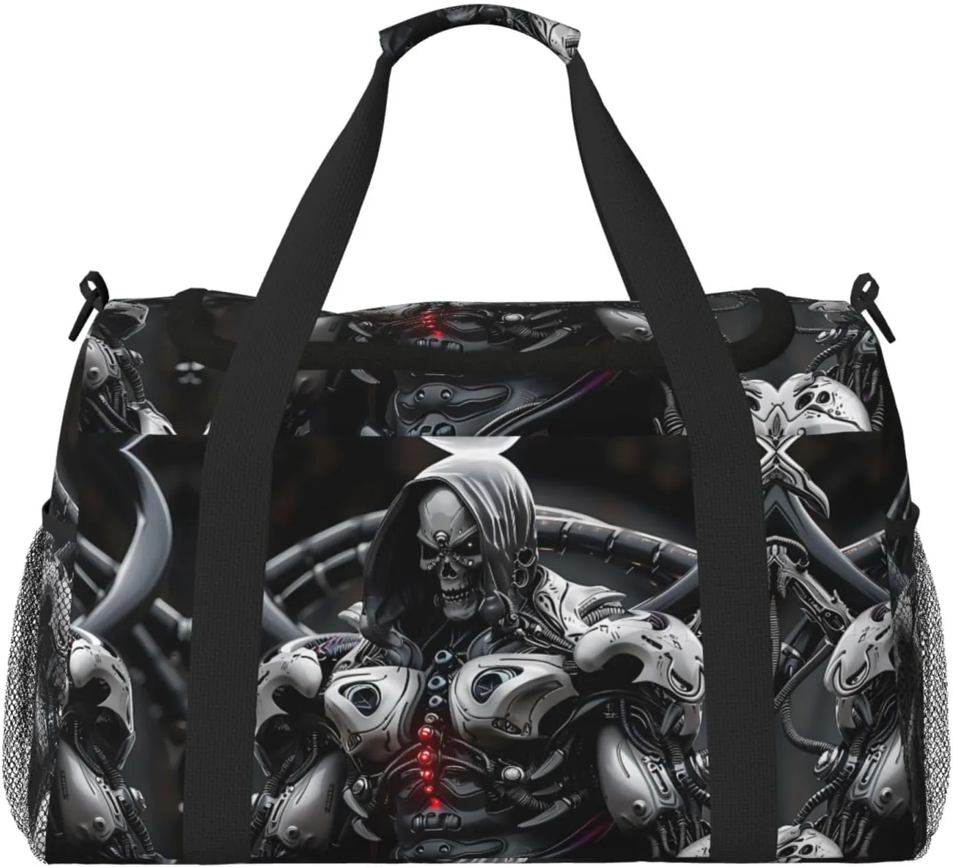 Duffle Bag for Travel, Mecha Skeleton Warrior Weekender Overnight Duffel Bag, Carry On Bag Gym Bag for Women Men, Personal Item Travel Bag