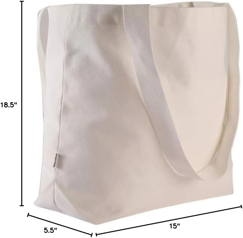 Durable 100% Cotton 12oz Canvas Heavy Duty Extra Large Grocery Bag Beach Tote Shopping Bag Multi Purpose Tote.