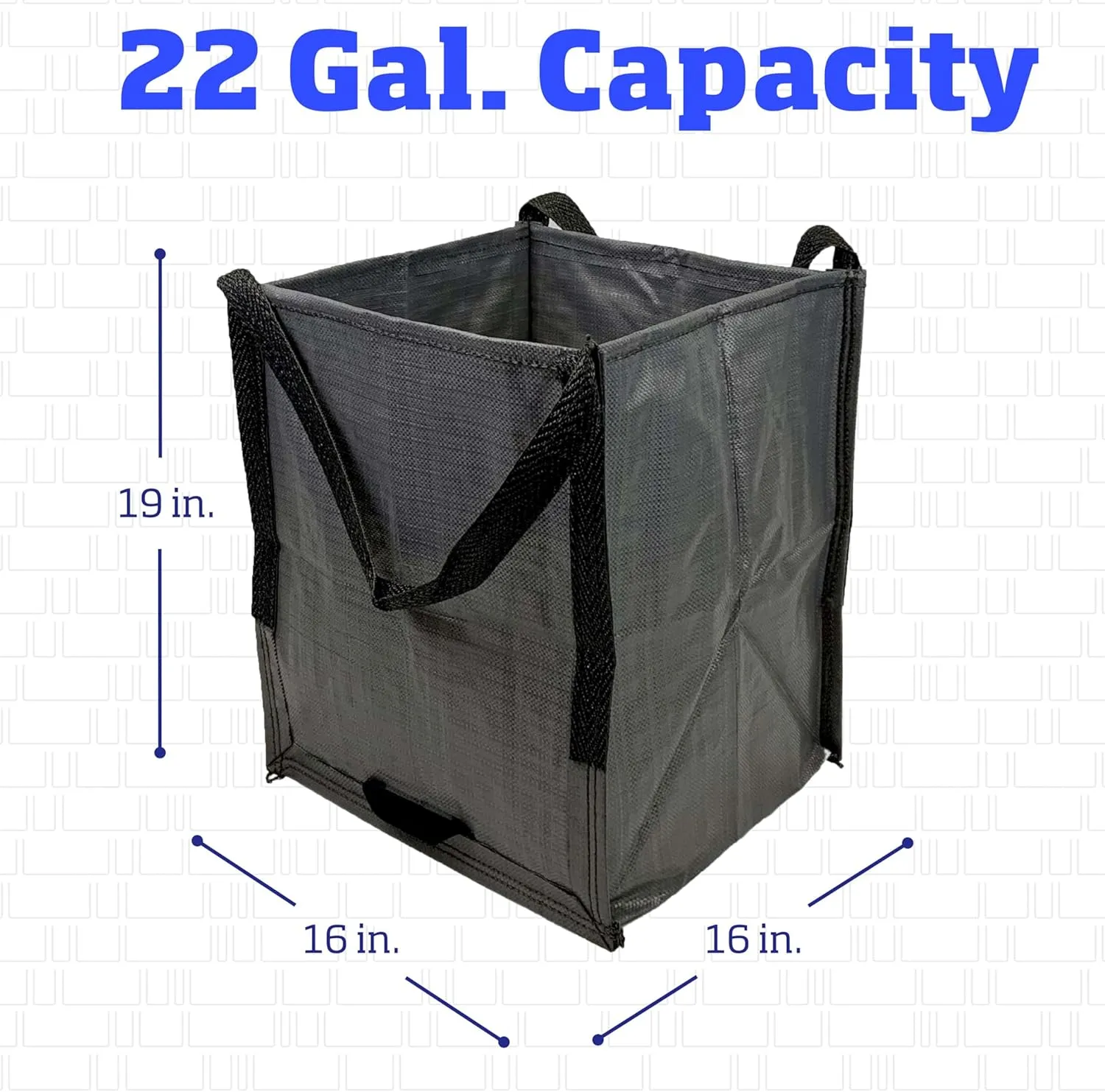 DURASACK Heavy Duty Storage Tote Bag 22-Gallon Rugged Woven Polypropylene Moving Bag, Reusable Self-Standing Design, Holds up to 500 Pounds, Pack of 4, Gray