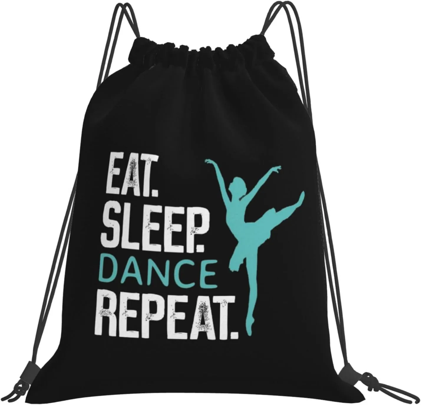 Eat Sleep Dance Repeat Unisex Drawstring Backpack Bag Sport Gym Swim Travel Sackpack