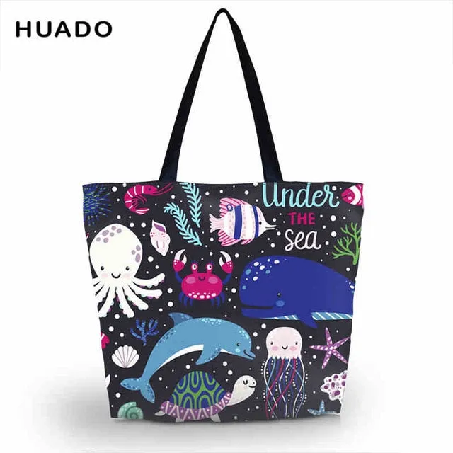 Eco Friendly Shopping Bags Waterproof Travel Custom Reusable Handbag Women Shoulder Cloth Pouch Foldable Grocery Bulk Organizer