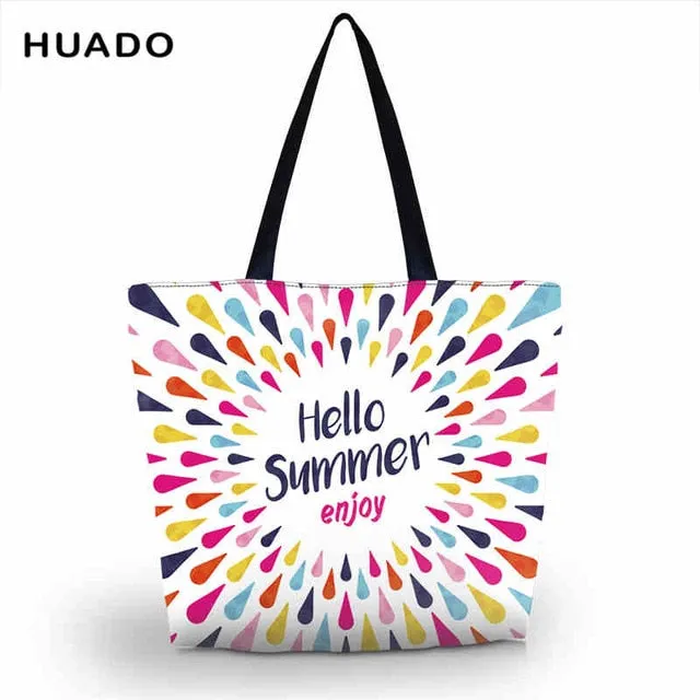 Eco Friendly Shopping Bags Waterproof Travel Custom Reusable Handbag Women Shoulder Cloth Pouch Foldable Grocery Bulk Organizer