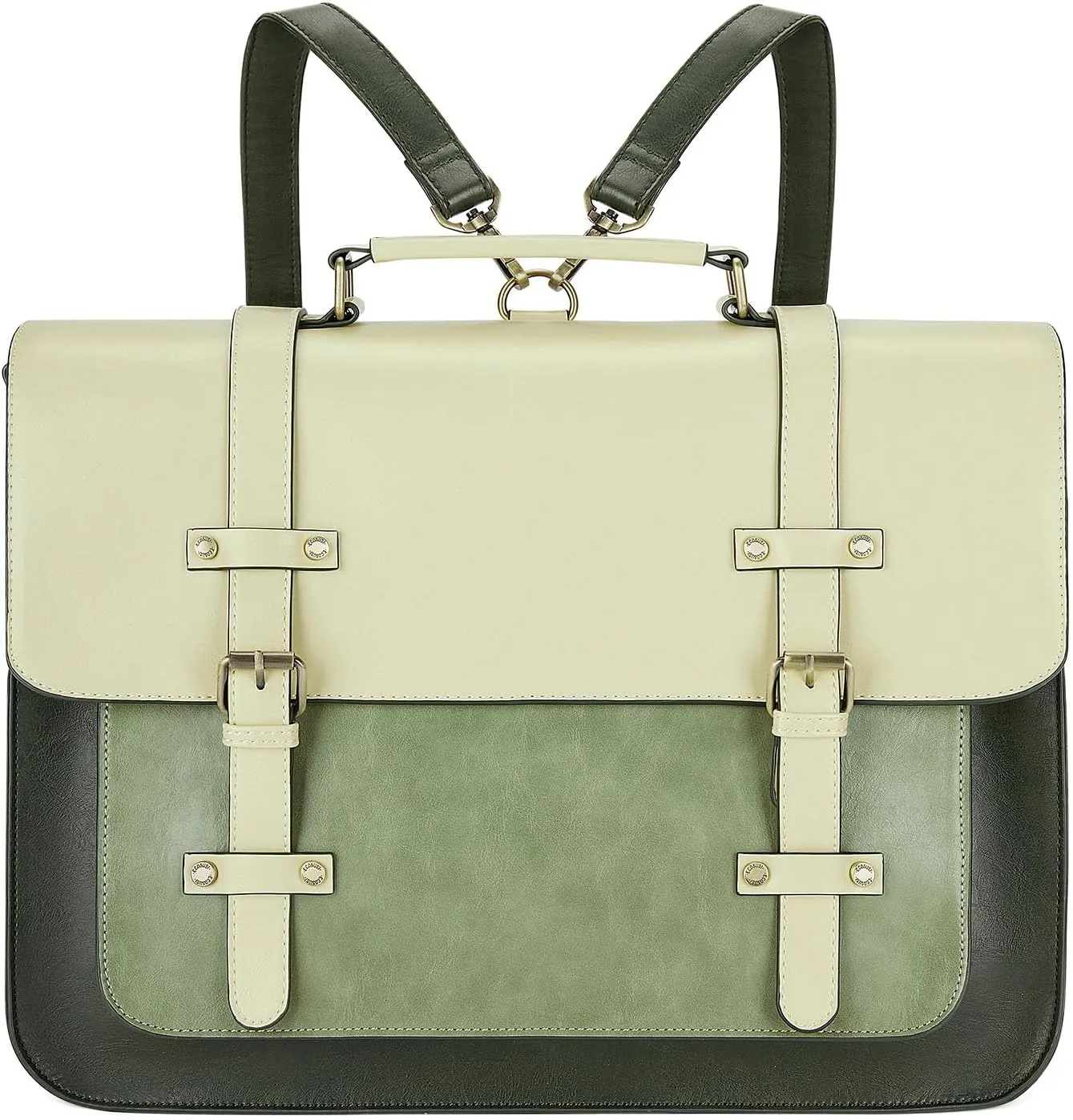 ECOSUSI Laptop Bag for Women Vegan Leather Messenger Bag Fashion Briefcase Backpack 15.6 inch Computer Satchel Bag