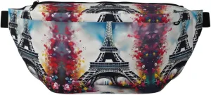 Eiffel Tower Paris Painting Fanny Pack Crossbody Sling Bag â€“ Zipper Pockets for Travel, Hiking, Cycling, Workouts, and Everyday Use