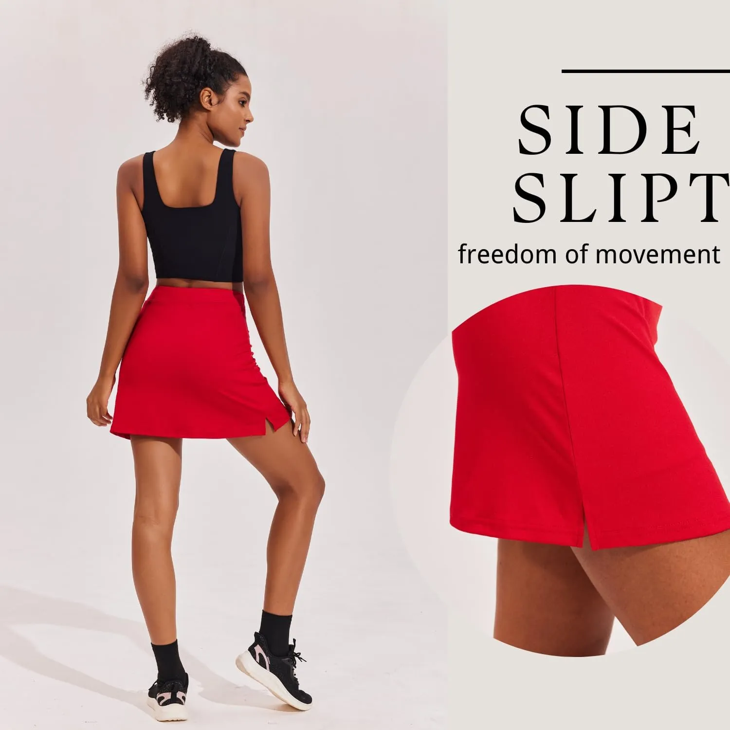 Ekouaer Golf Skirts for Woman with Pockets Silicone Grippers Tennis Skirt Inner Shorts Athletic Pickleball Running Skort