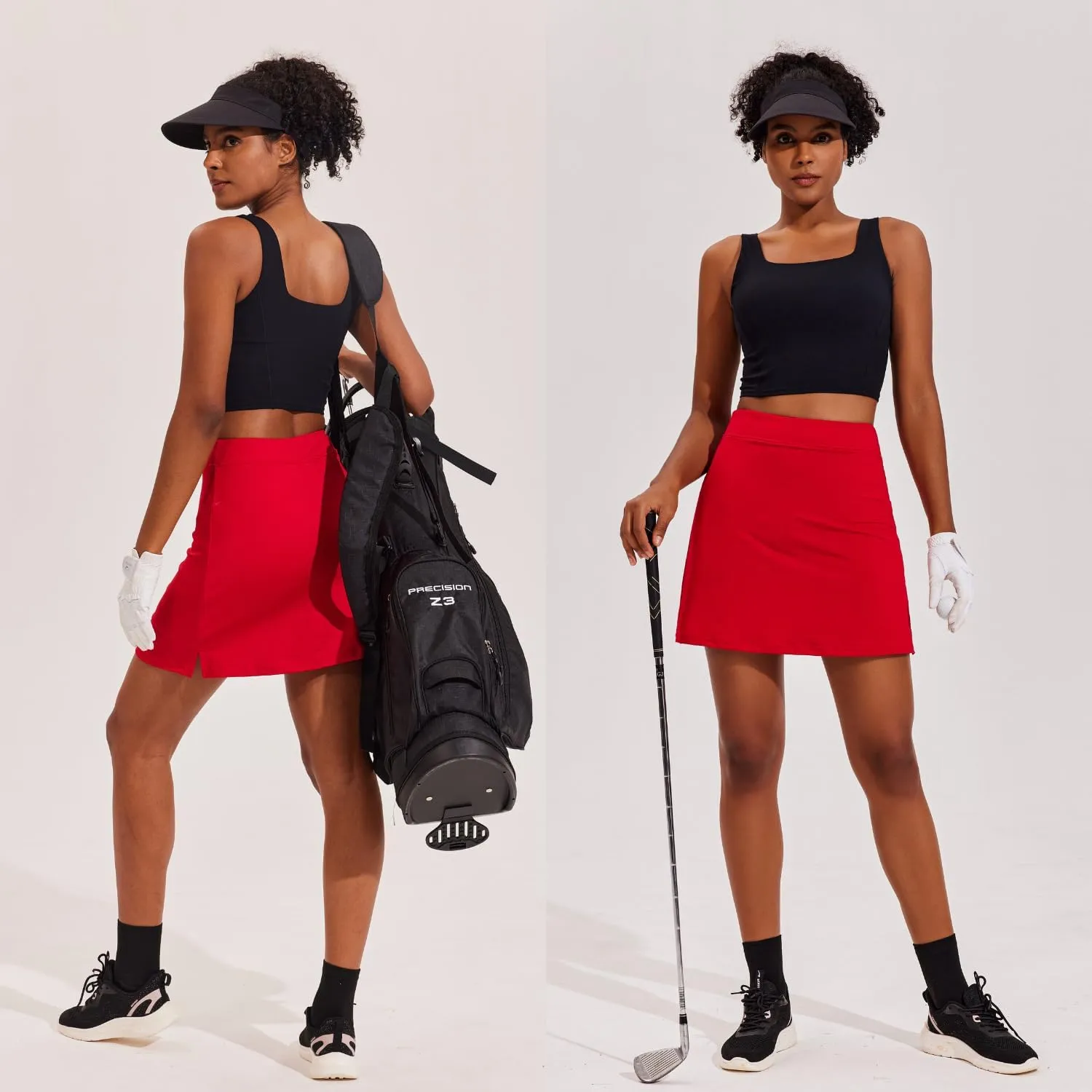 Ekouaer Golf Skirts for Woman with Pockets Silicone Grippers Tennis Skirt Inner Shorts Athletic Pickleball Running Skort