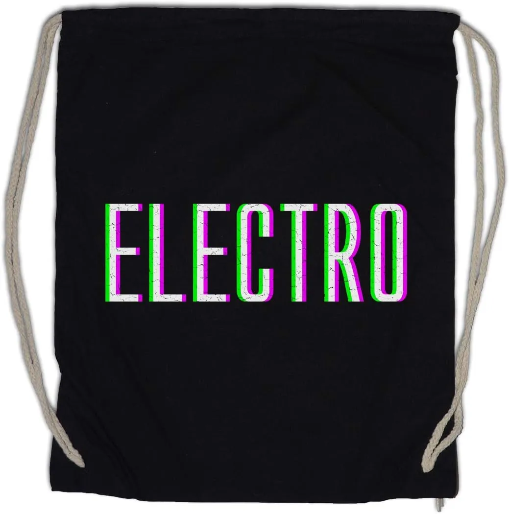 Electro Glitch Drawstring Bag Gym Sack