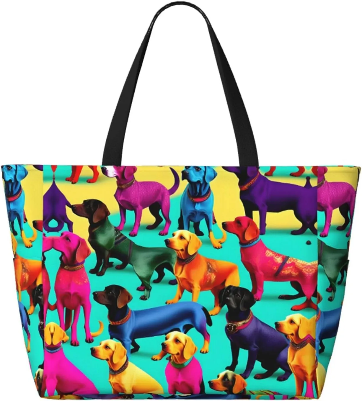 Elephant Family Large Capacity Beach Travel Bag - Waterproof Zipper Vacation Tote for Sandproof Storage, and Camping