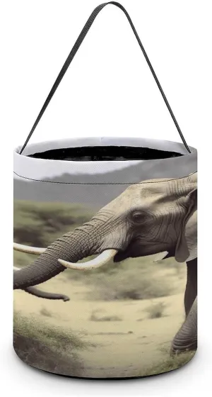 Elephants Animals Halloween Tote Candy Bag Candy Basket Candy Bucket Gift Bag for Halloween Party