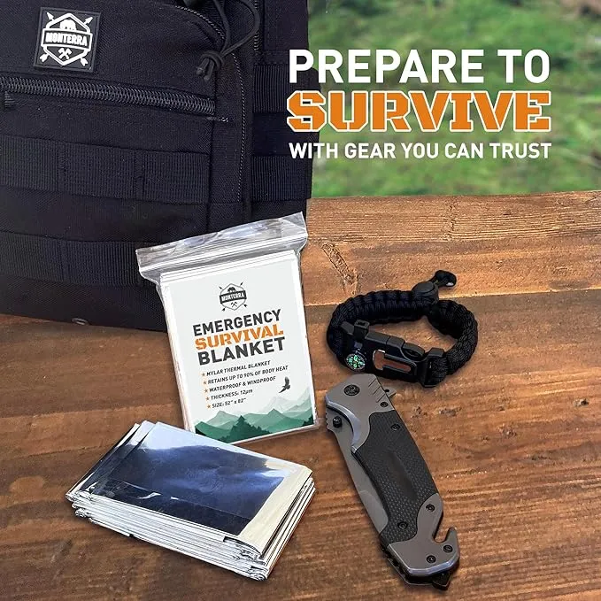 Emergency Blankets for Survival, 8 Pack, Mylar Foil Blankets, Thermal Space Blanket, Car Supplies, Camping Accessories, Hiking, Outdoor Gear and Equipment, Bug Out Bag.