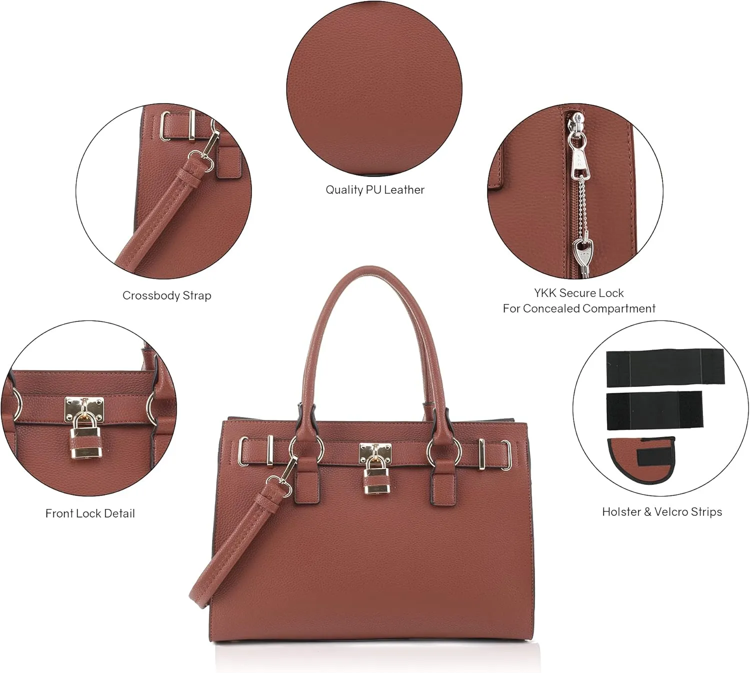 Emperiaoutfitters Concealed Carry Purse - Dina Lock Concealed Carry Satchel