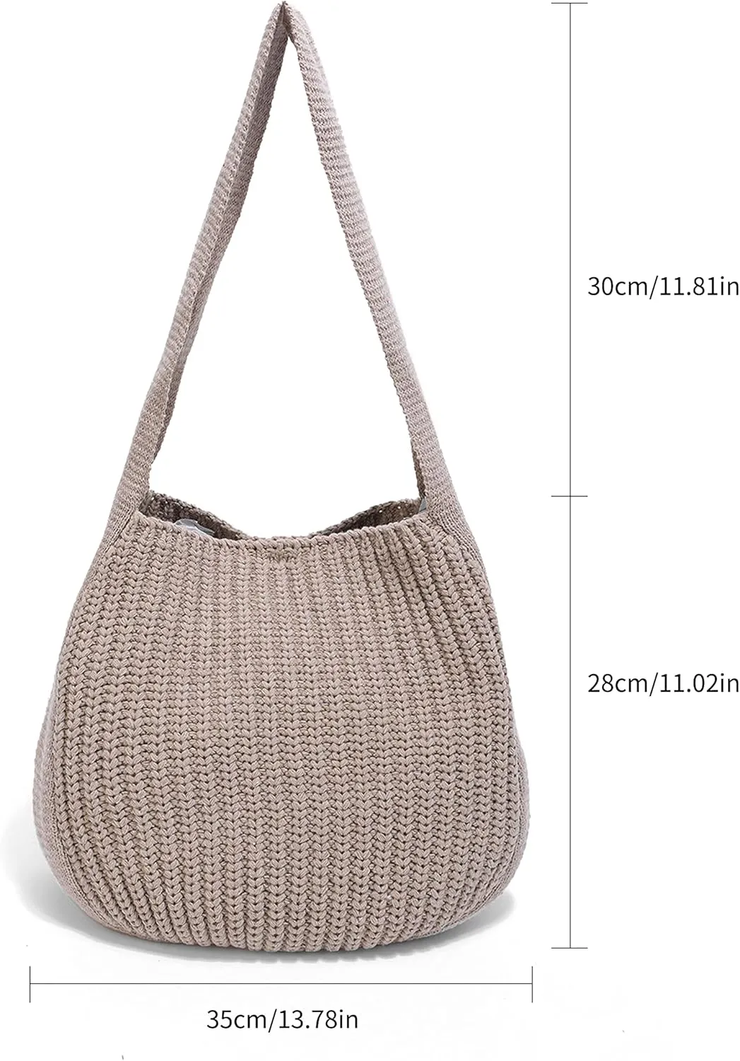 ENBEI Women's Crochet Tote Bag Knit Shoulder bag,Aesthetic Bag,Cute Eco-Friendly Tote for Travel,Daily Use,Gift Box Packaging