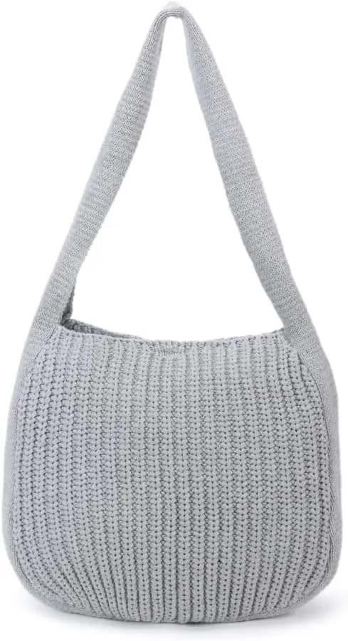 ENBEI Women's Crochet Tote Bag Knit Shoulder bag,Aesthetic Bag,Cute Eco-Friendly Tote for Travel,Daily Use,Gift Box Packaging