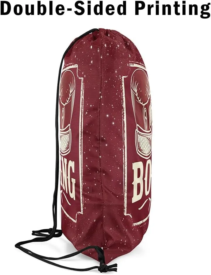 Erosebridal Boxing String Backpack Boxing Gloves Foldable Drawstring Backpack Starry Sky Drawstring Bags Fight Sports Theme Draw String Back Bag,13X15.7