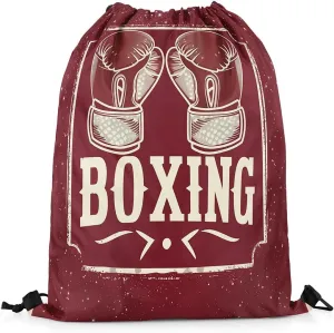 Erosebridal Boxing String Backpack Boxing Gloves Foldable Drawstring Backpack Starry Sky Drawstring Bags Fight Sports Theme Draw String Back Bag,13X15.7