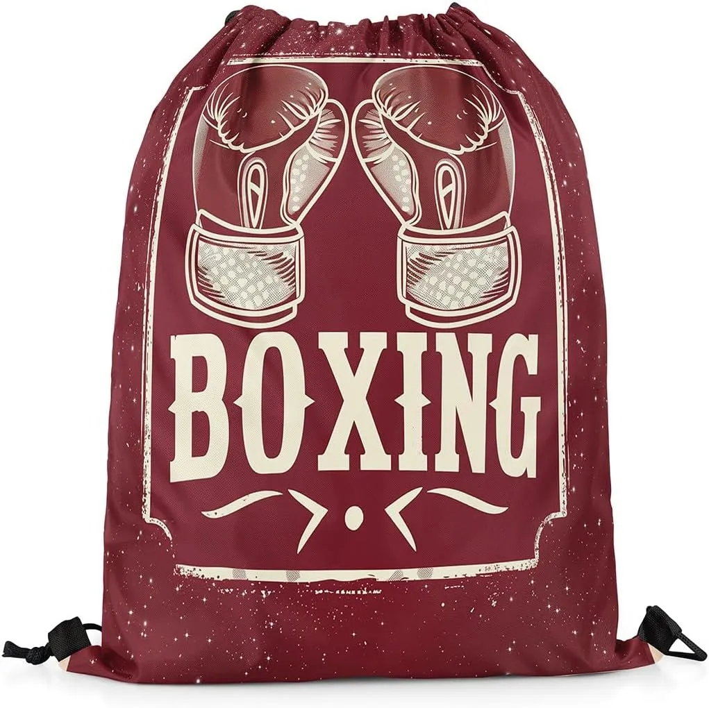 Erosebridal Boxing String Backpack Boxing Gloves Foldable Drawstring Backpack Starry Sky Drawstring Bags Fight Sports Theme Draw String Back Bag,13X15.7