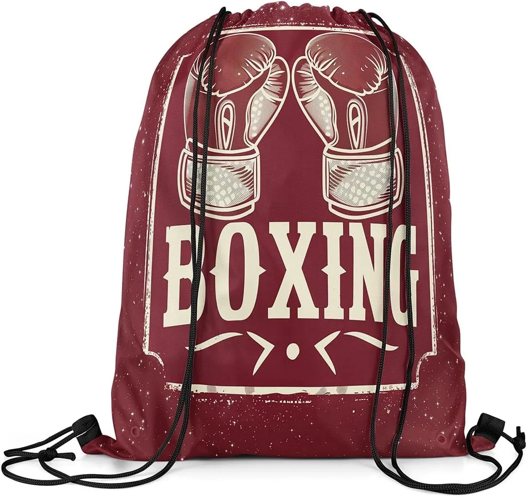 Erosebridal Boxing String Backpack Boxing Gloves Foldable Drawstring Backpack Starry Sky Drawstring Bags Fight Sports Theme Draw String Back Bag,13X15.7