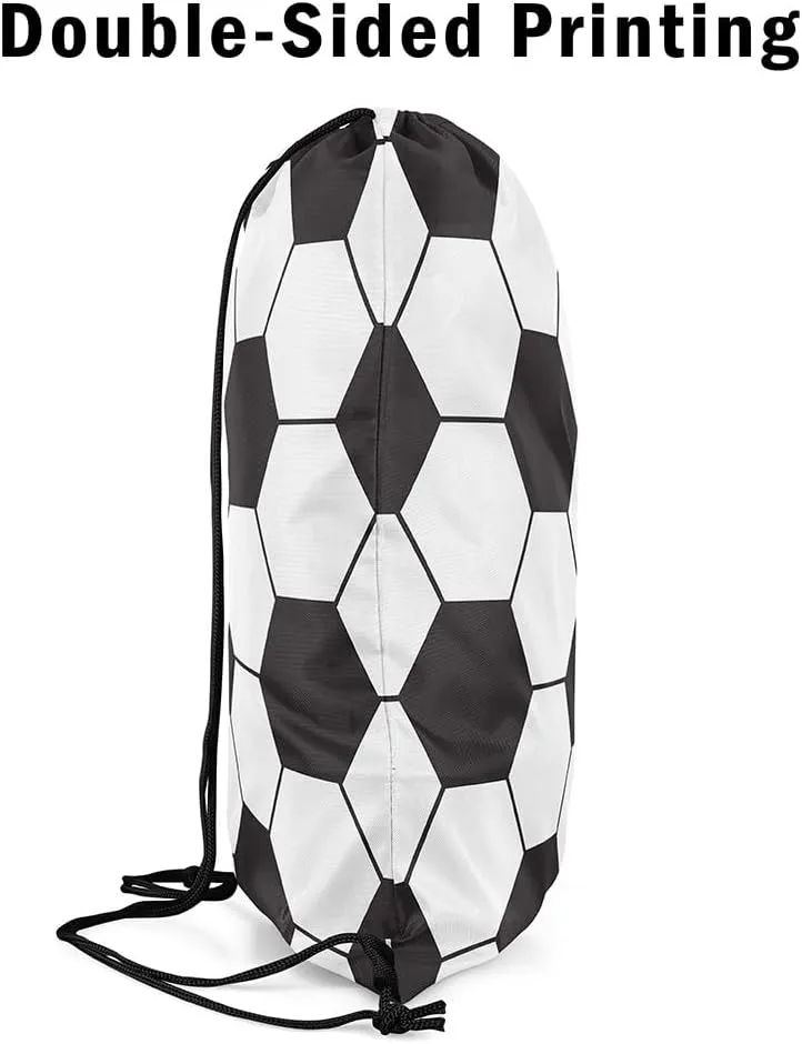 Erosebridal Soccer Drawstring Backpack 13x15.7 for Sport Gym Swim Yoga Camping Trip,Football Game Drawstring Bags,Athletic Sports Ball Game Draw String Back Bag,Football Lover String Backpack