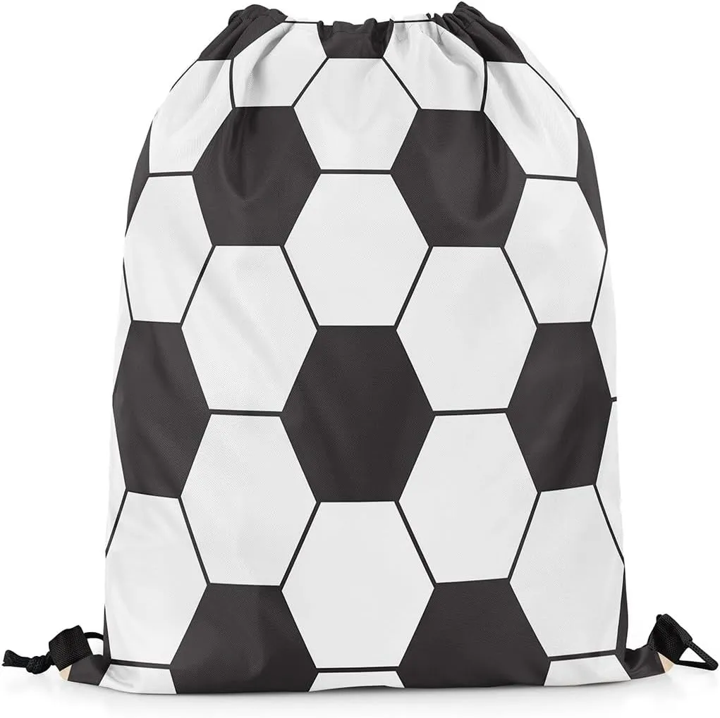 Erosebridal Soccer Drawstring Backpack 13x15.7 for Sport Gym Swim Yoga Camping Trip,Football Game Drawstring Bags,Athletic Sports Ball Game Draw String Back Bag,Football Lover String Backpack