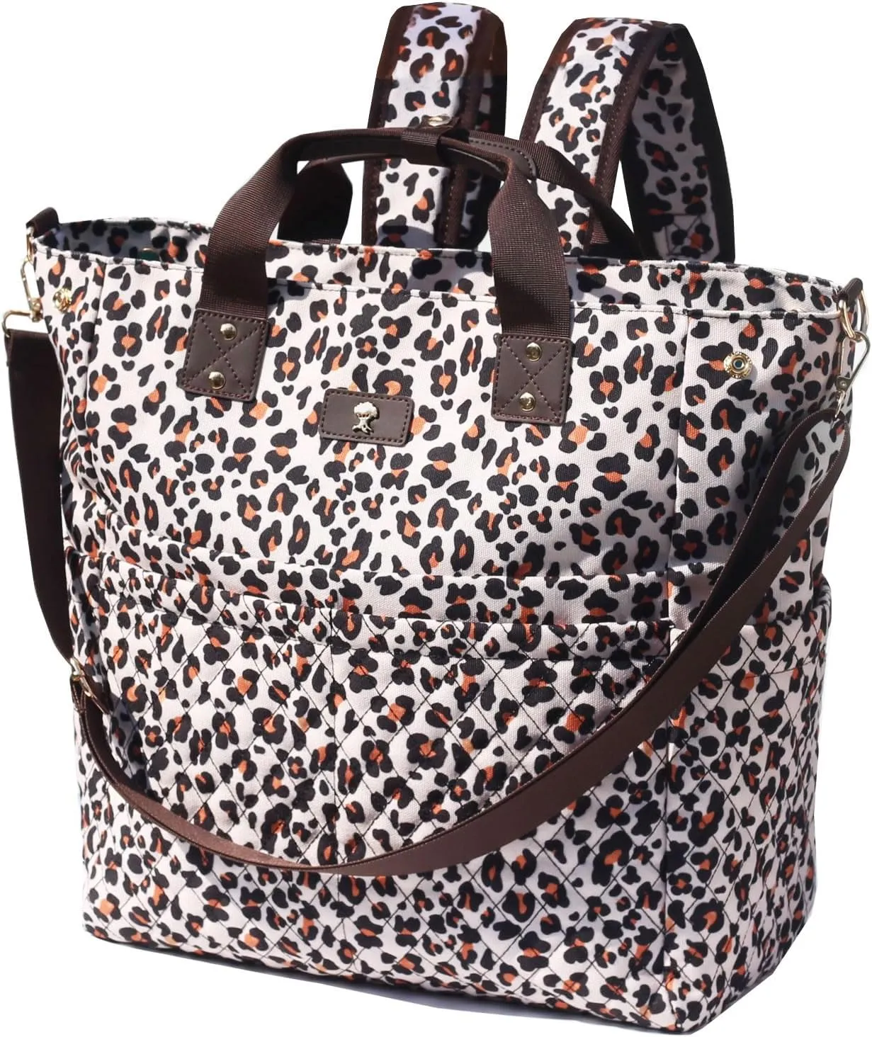 ESVAN Diaper Tote Bag Totepack Backpack Crossbody Bag 3 in 1 for Women Laptop Backpack Multifunctional with Insulated Pockets