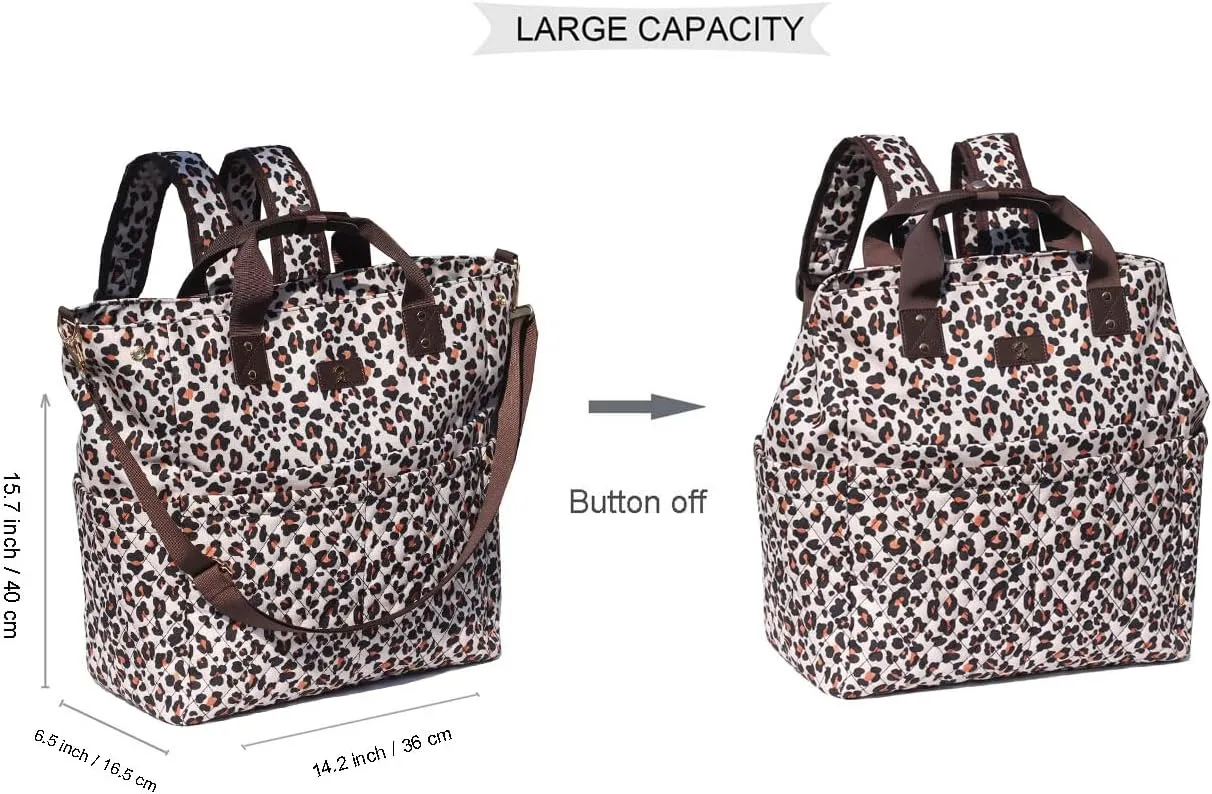 ESVAN Diaper Tote Bag Totepack Backpack Crossbody Bag 3 in 1 for Women Laptop Backpack Multifunctional with Insulated Pockets