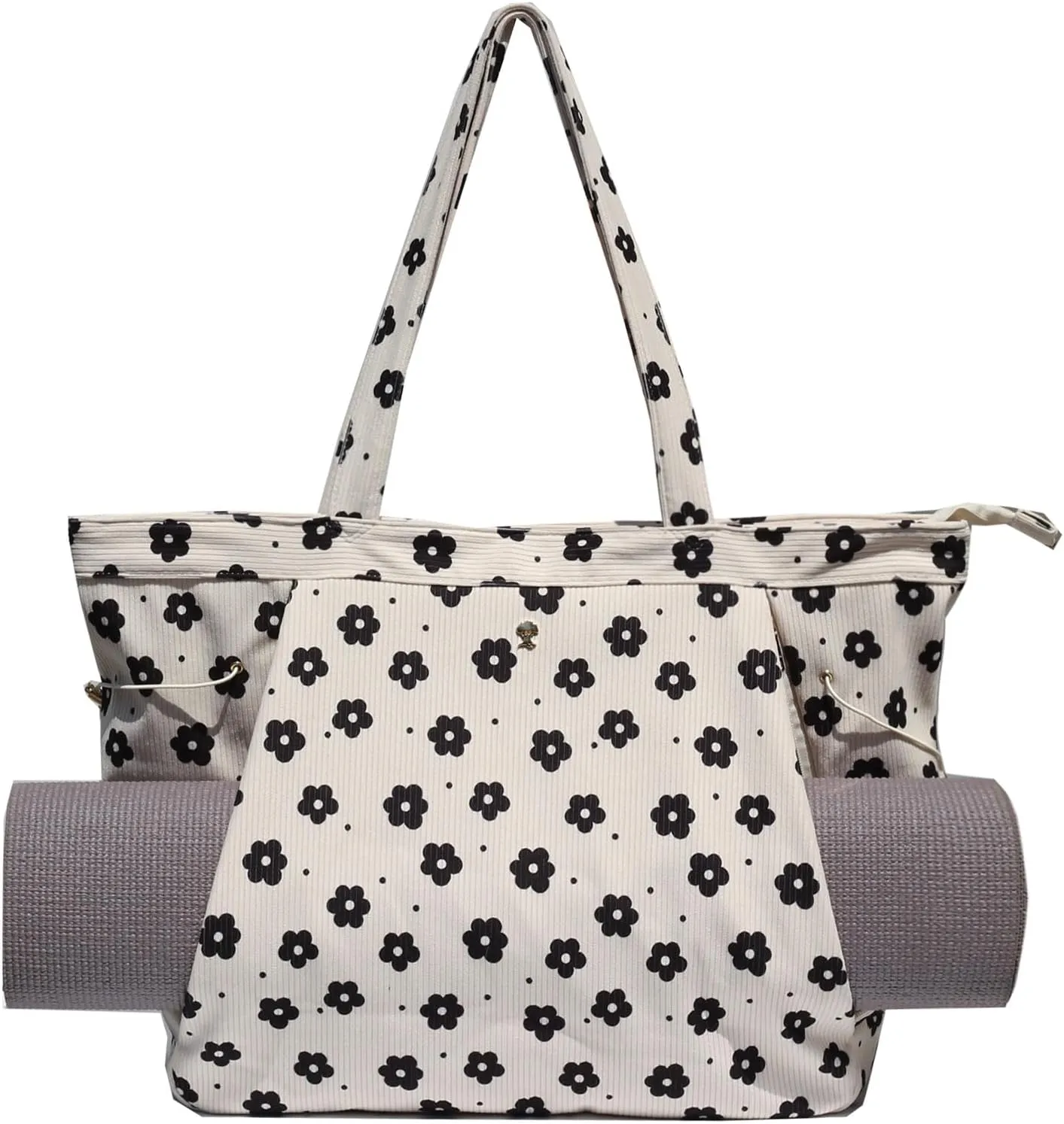 ESVAN Yoga Tote Bag for Women Shoulder Bags Drawstring for Office Workout Travel Carryall Pilates Gym and Beach