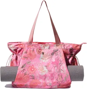 ESVAN Yoga Tote Bag for Women Shoulder Bags Drawstring for Office Workout Travel Carryall Pilates Gym and Beach