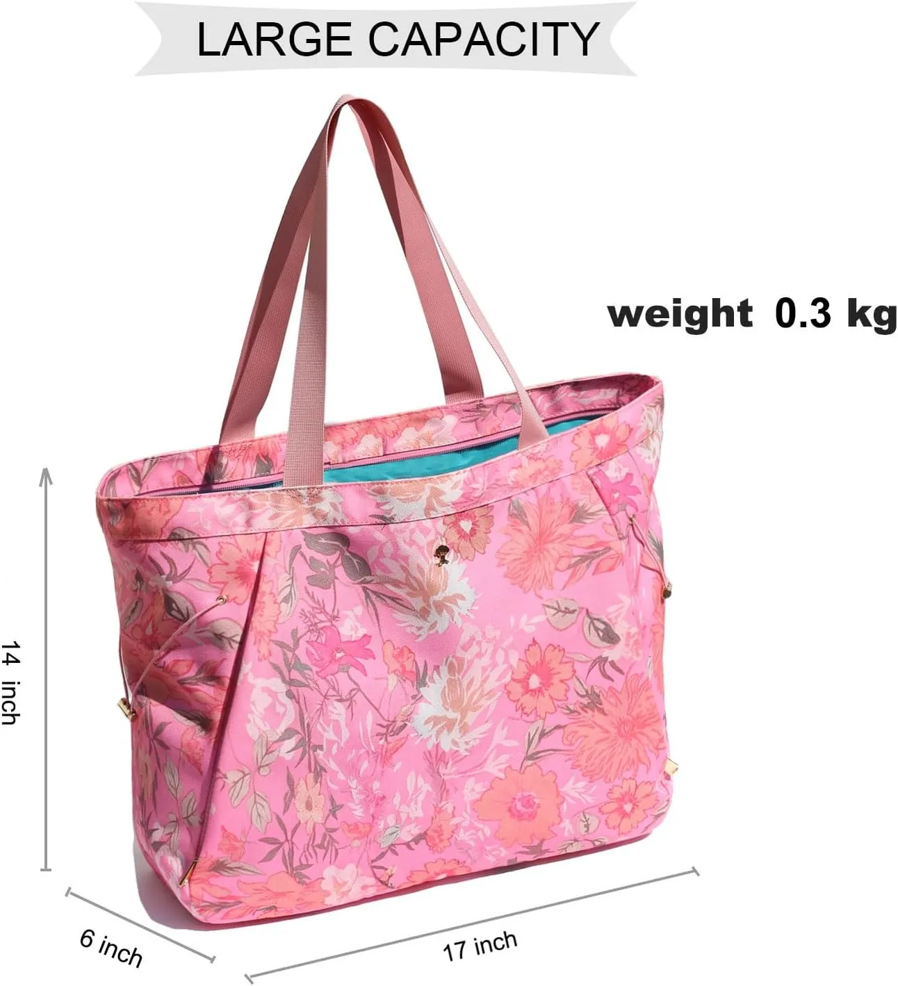 ESVAN Yoga Tote Bag for Women Shoulder Bags Drawstring for Office Workout Travel Carryall Pilates Gym and Beach