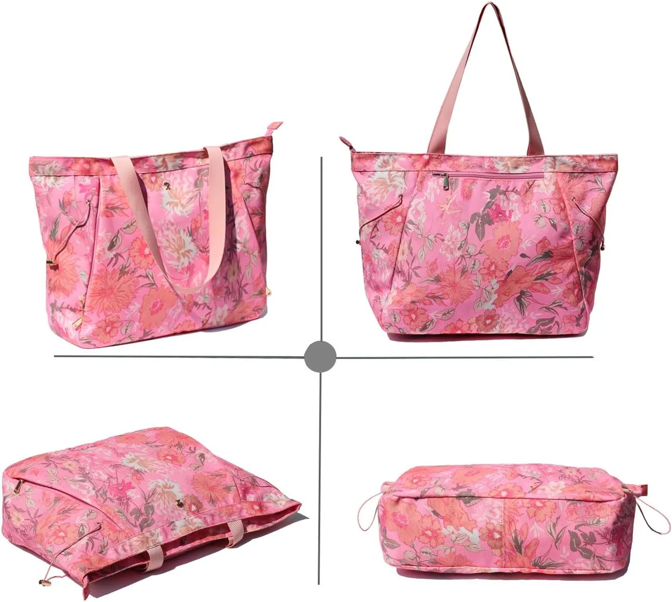 ESVAN Yoga Tote Bag for Women Shoulder Bags Drawstring for Office Workout Travel Carryall Pilates Gym and Beach