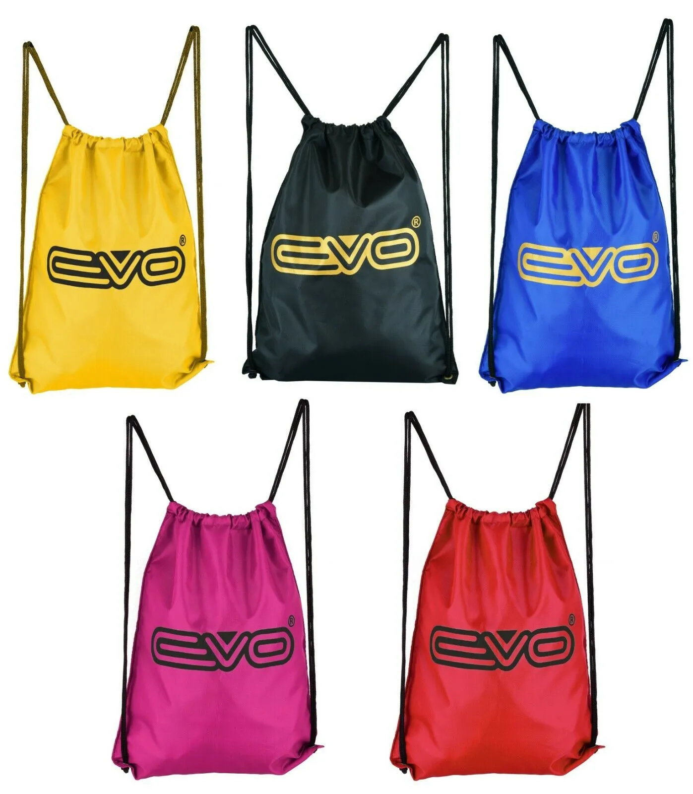 EVO Drawstring Gym Bags sack Sports School Swim Kit pe Travel Backpack college