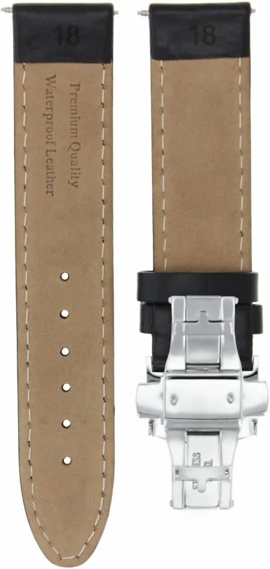 Ewatchparts 18-19-20-22-24mm Leather Watch Band Strap Smooth Compatible with IWC Pilot Portuguese