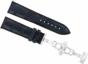 Ewatchparts 22MM LEATHER WATCH BAND STRAP DEPLOYMENT CLASP COMPATIBLE WITH RAYMOND WEIL 4881 WATCH BLACK