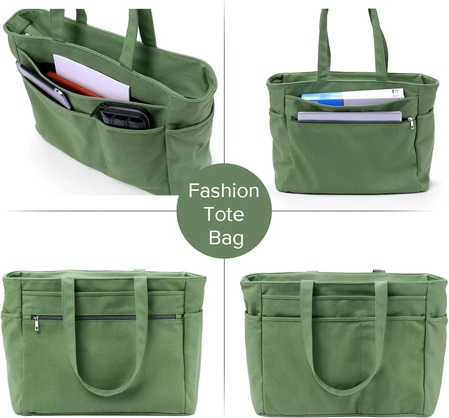 Extra large canvas tote bag with pockets for men or women, Heavy duty xl size perfect for travel, everyday