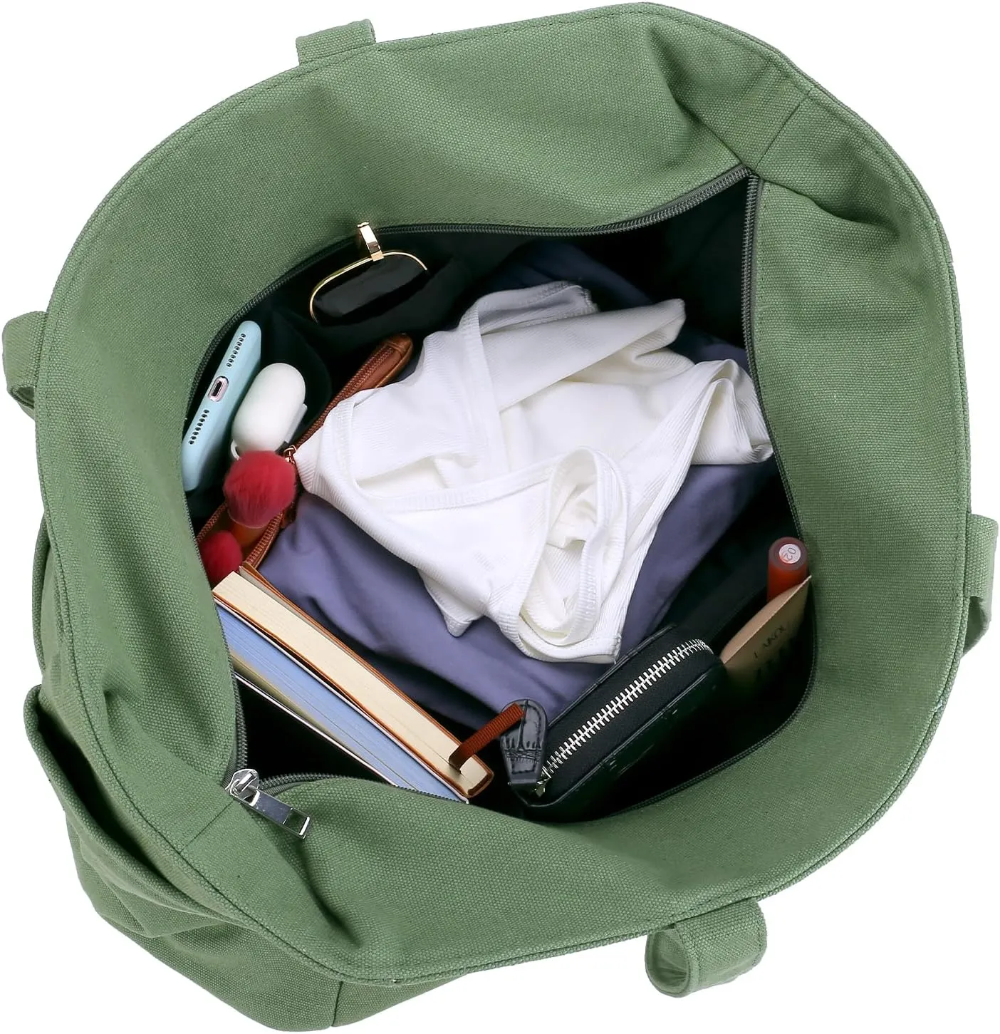 Extra large canvas tote bag with pockets for men or women, Heavy duty xl size perfect for travel, everyday