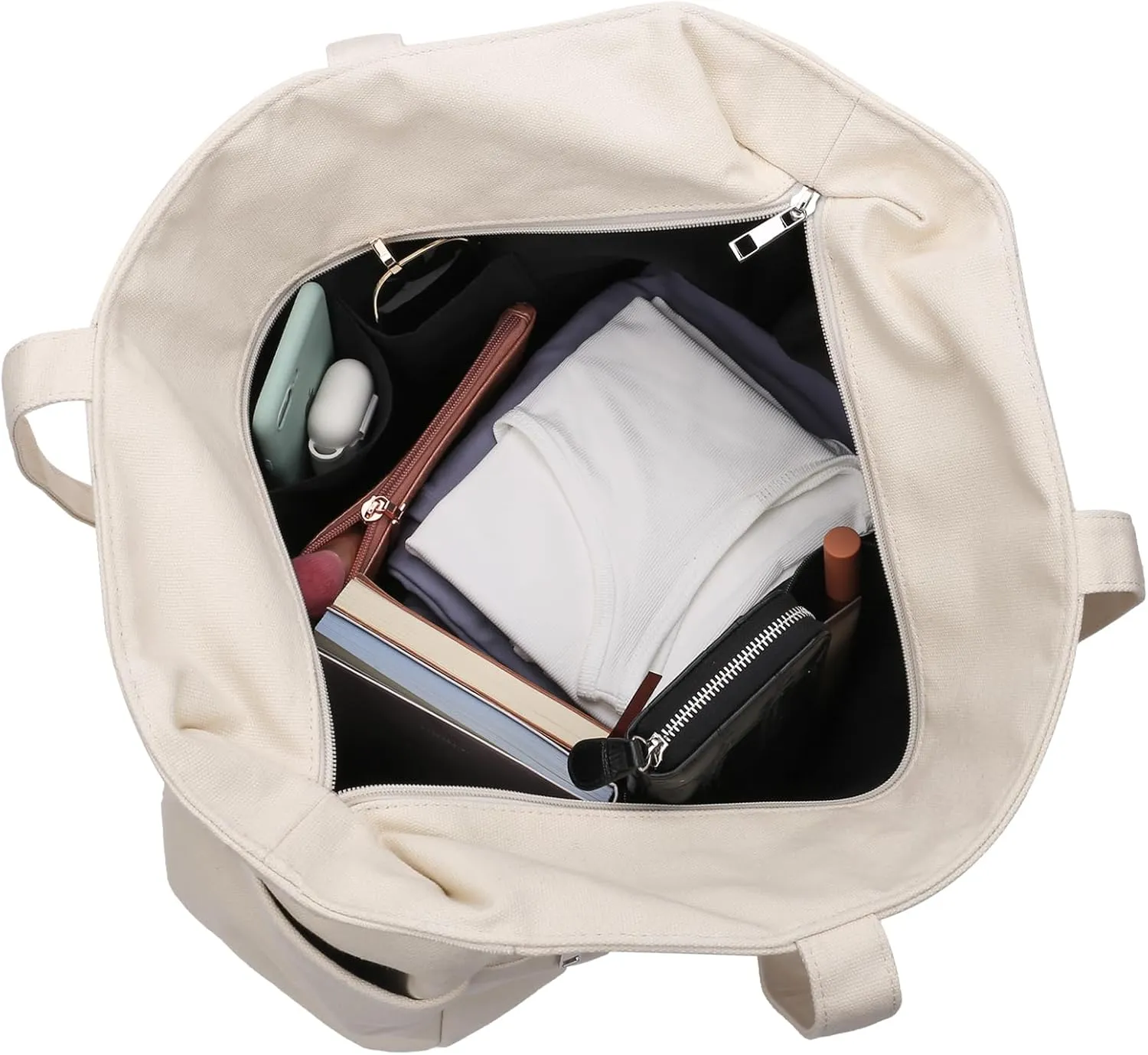 Extra large canvas tote bag with pockets for men or women, Heavy duty xl size perfect for travel, everyday