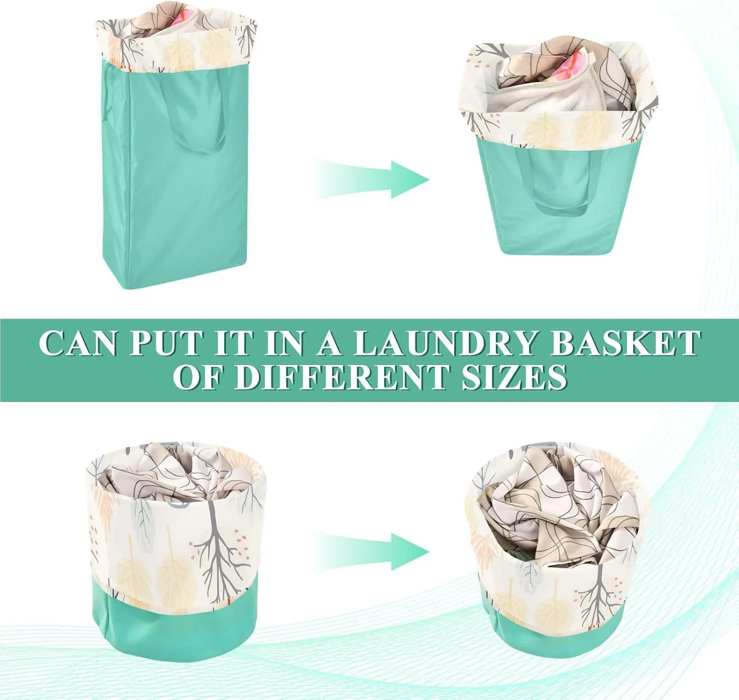 Extra Large Travel Laundry Bag And Mesh Laundry Bag, Rip-Stop Dirty Clothes Bag with Drawstring, Duty Travel Laundry Bag, Large Laundry Hamper Liner (24" x 36") Tree Car (12)