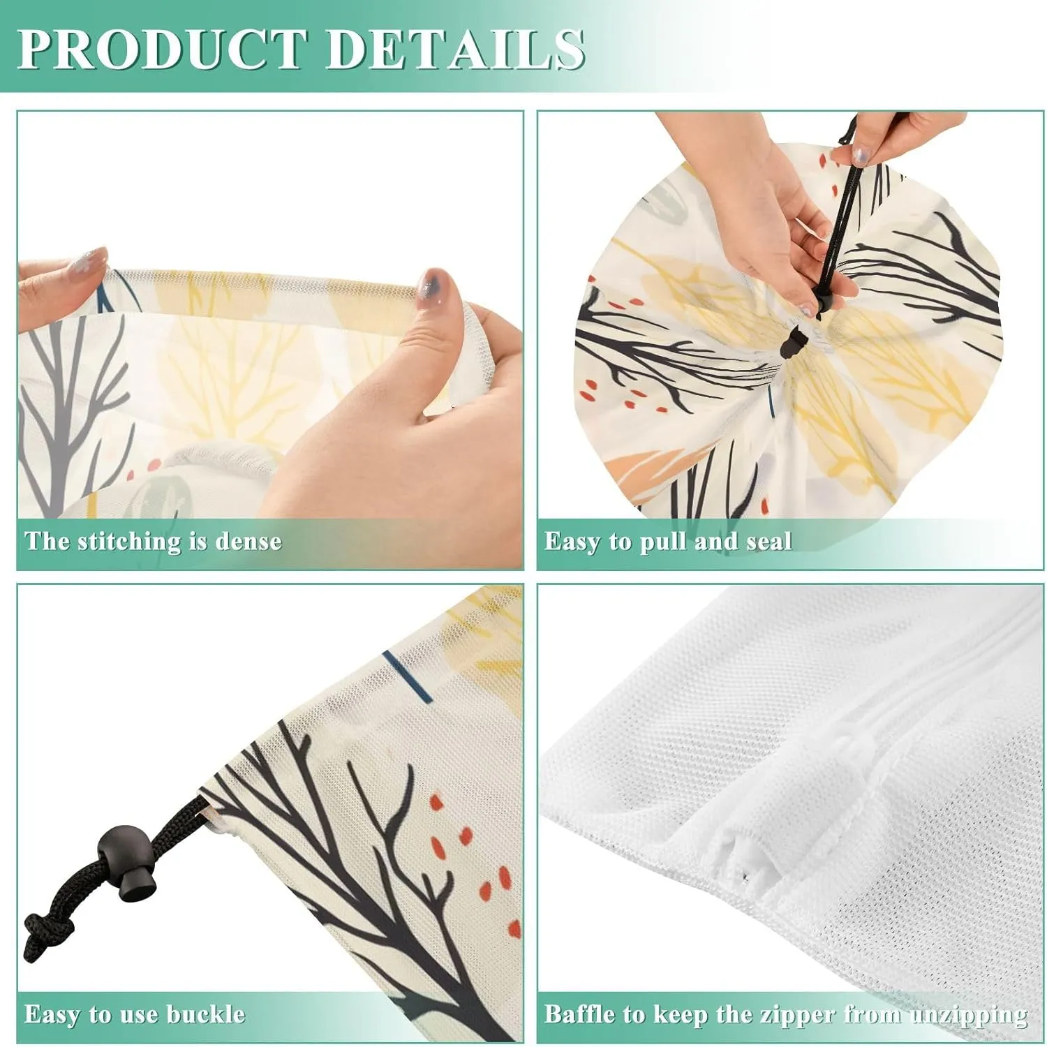 Extra Large Travel Laundry Bag And Mesh Laundry Bag, Rip-Stop Dirty Clothes Bag with Drawstring, Duty Travel Laundry Bag, Large Laundry Hamper Liner (24" x 36") Tree Car (12)