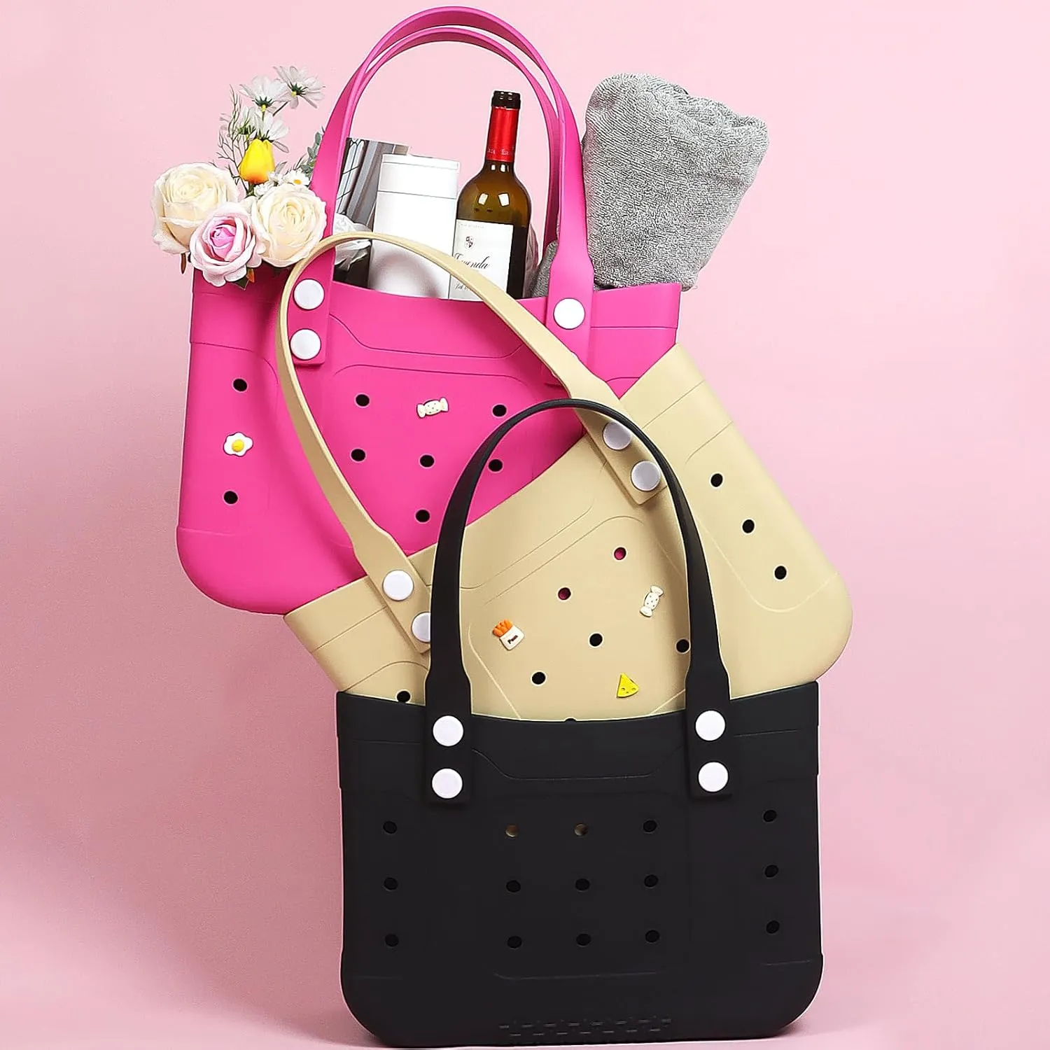 Extra Large Waterproof Beach Tote Bag – Durable, Lightweight, and Washable Plastic Pool Bag